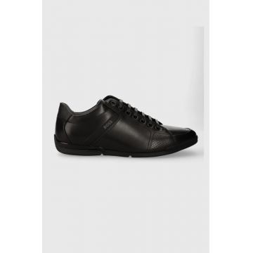 BOSS sneakers din piele Saturn culoarea negru, 50498282