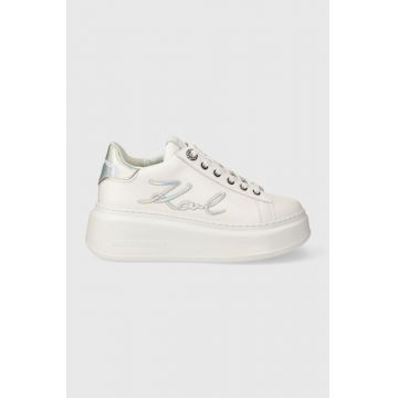 Karl Lagerfeld sneakers din piele ANAKAPRI culoarea alb, KL63510A