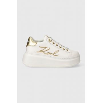 Karl Lagerfeld sneakers din piele ANAKAPRI culoarea alb, KL63510A