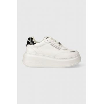 Karl Lagerfeld sneakers din piele ANAKAPRI culoarea alb, KL63519