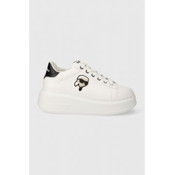 Karl Lagerfeld sneakers din piele ANAKAPRI culoarea alb, KL63530N