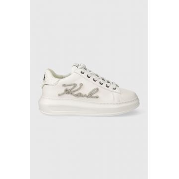 Karl Lagerfeld sneakers din piele KAPRI culoarea alb, KL62510G