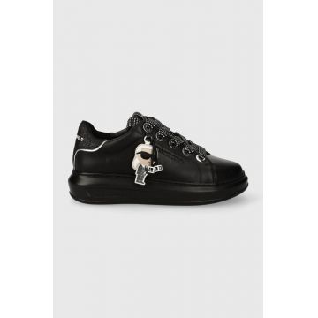 Karl Lagerfeld sneakers din piele KAPRI culoarea negru, KL62576N