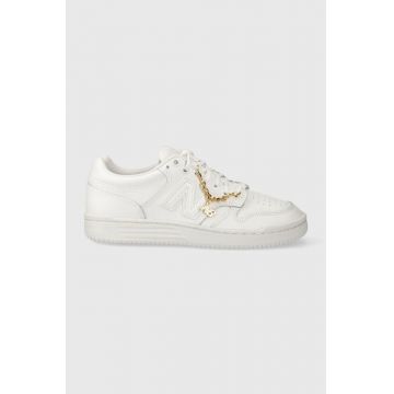 New Balance sneakers din piele BB480LZJ culoarea alb