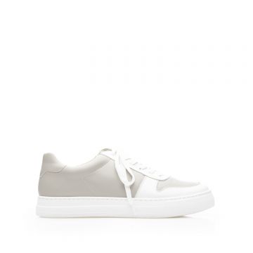 Sneakers bărbați din piele naturală, Leofex - 650 Alb Gri Box Sneakers bărbați din piele naturală, Leofex - 650 Alb Gri Box