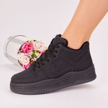 Sneakersi Dama Negri Cu Siret Tichia Sneakersi Dama Negri Cu Siret Tichia