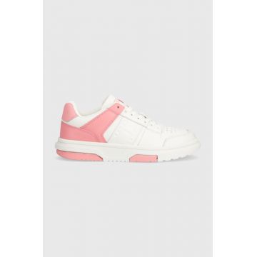 Tommy Jeans sneakers din piele THE BROOKLYN LEATHER culoarea roz, EN0EN02475