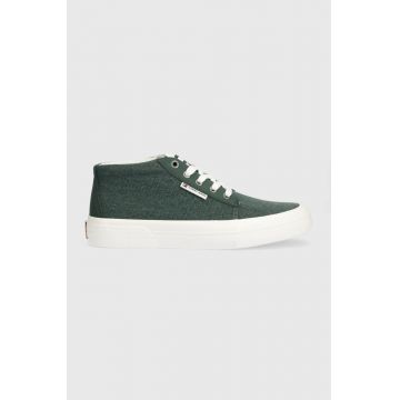 Tommy Jeans sneakers TJM MID CUT CANVAS COLOR culoarea verde, EM0EM01412