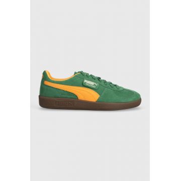 Puma sneakers din piele întoarsă Palermo culoarea verde 391962