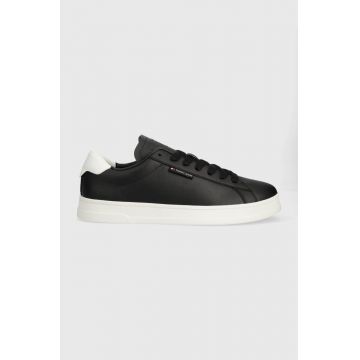 Tommy Jeans sneakers din piele TJM LEATHER LOW CUPSOLE culoarea negru, EM0EM01374