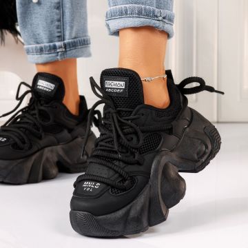 Adidasi dama negri din piele ecologica Scottie #18546