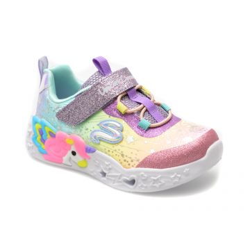 Pantofi SKECHERS multicolor, UNICORN CHARMER, din piele ecologica