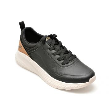 Pantofi sport SKECHERS negri, BOBS SQUAD CHAOS, din piele ecologica