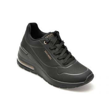 Pantofi sport SKECHERS negri, MILLION AIR, din piele ecologica