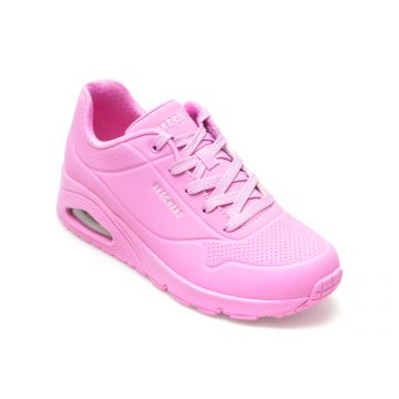 Pantofi sport SKECHERS roz, UNO, din piele ecologica
