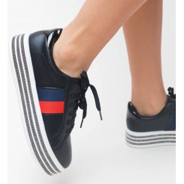 Pantofi Sport Fold Negri