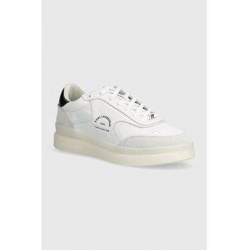 Karl Lagerfeld sneakers din piele BRINK culoarea alb, KL53438