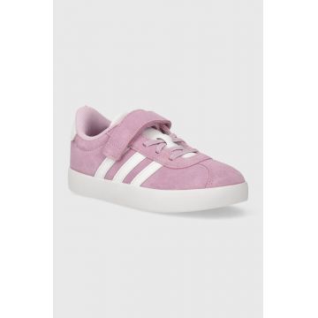 adidas sneakers de piele întoarsă pentru copii VL COURT 3.0 EL C culoarea violet