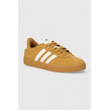 adidas sneakers din piele intoarsă VL COURT 3.0 culoarea galben, ID9183