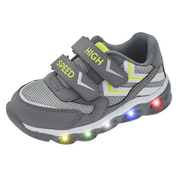 Pantofi sport copii cu luminite Chicco Clip, Gri Inchis, 71162-66P