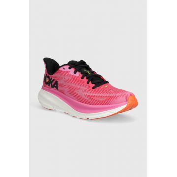 Hoka One One pantofi de alergat Clifton 9 culoarea roz, 1127896