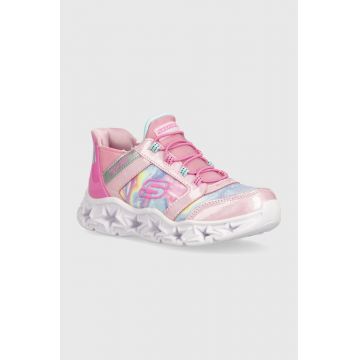 Skechers sneakers pentru copii GALAXY LIGHTS TIE DYE TAKEOFF culoarea roz