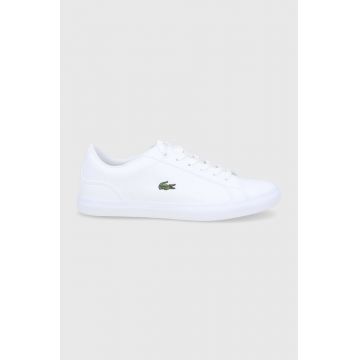 Lacoste Pantofi Lerond culoarea alb, cu toc plat