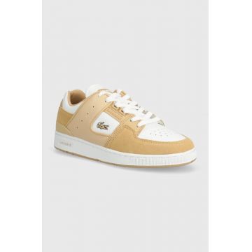 Lacoste sneakers din piele Court Cage Leather culoarea bej, 47SFA0105