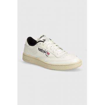 Reebok Classic sneakers din piele Club C 85 culoarea bej, 100074477