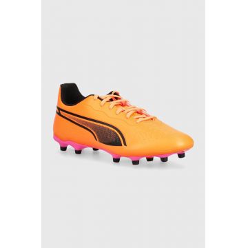 Puma ghete de fotbal korki King Match culoarea portocaliu, 107570