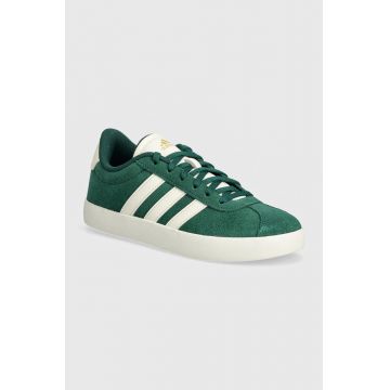 adidas sneakers de piele întoarsă pentru copii VL COURT 3.0 culoarea verde, ID6309
