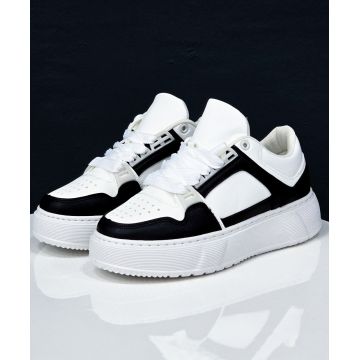 Adidasi albi cu negru - CHUNK