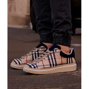 Adidasi bej cu imprimeu - LONDON BEIGE