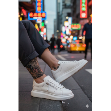 Adidasi barbati casual  albi K05    N10-3