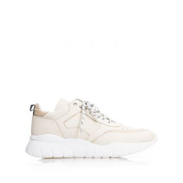 Pantofi sport damă din piele naturală, Leofex- 239 Crem box