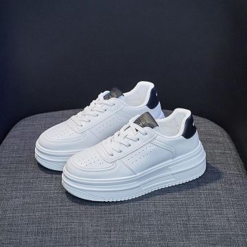 Adidasi dama casual albi cu negru A85