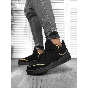 Adidasi barbati casual  negru cu auriu 5919