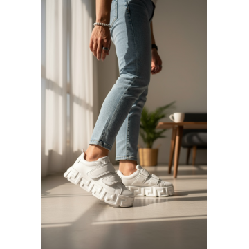 Adidasi barbati VSC Greca albi  cu arici 092  T2-4 Adidasi barbati VSC Greca albi  cu arici 092  T2-4