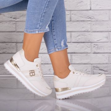 Adidasi dama Bej din Piele Eco/ Textil Ninal
