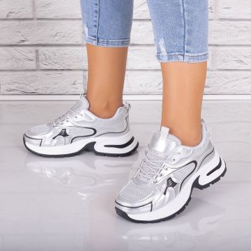 Adidasi dama Gri din Piele Eco/ Textil Zaira