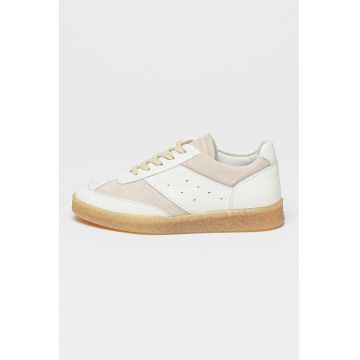 Pantofi sport de piele cu insertii de piele intoarsa