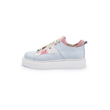 Pantofi sport din piele cu model colorblock