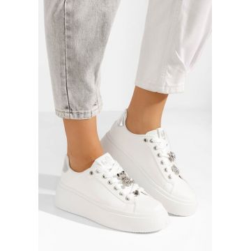 Sneakers cu platformă Amale albi