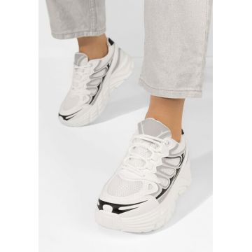 Sneakers cu platforma Amberly albi