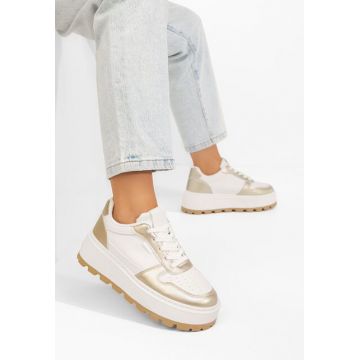 Sneakers cu platformă Arielia albi