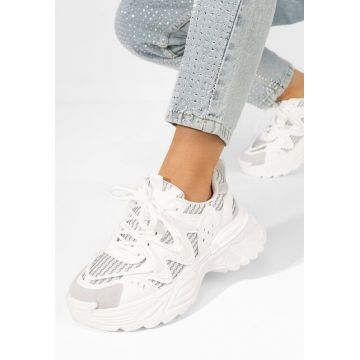 Sneakers cu platforma Chantell albi