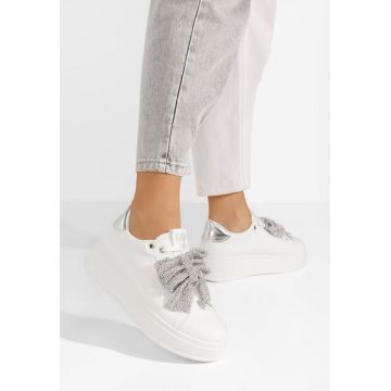Sneakers cu platformă Hermila albi