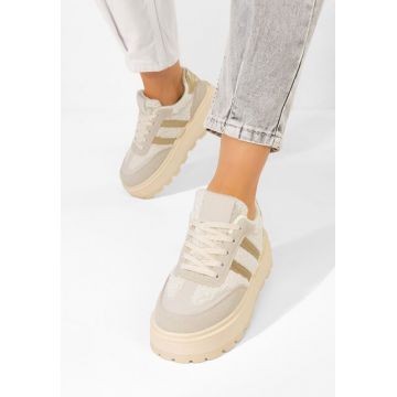 Sneakers cu platformă Janeia bej
