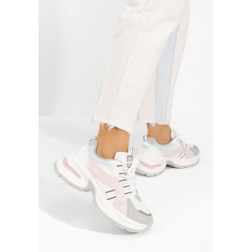 Sneakers cu platforma Jenniffer V2 albi