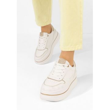 Sneakers cu platformă Katheleen albi